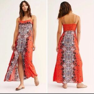 FP Movement by Free People Orange Floral Maxi Dress
